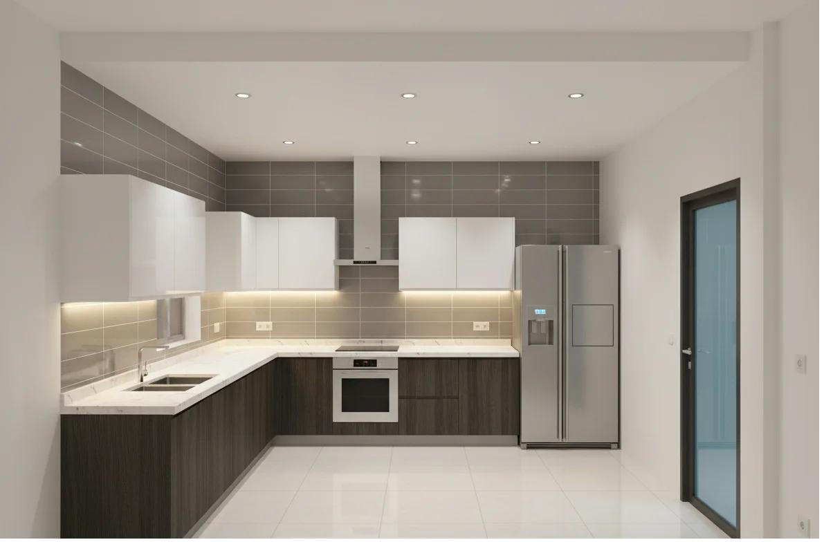 تصميم مطبخ شقة عملي