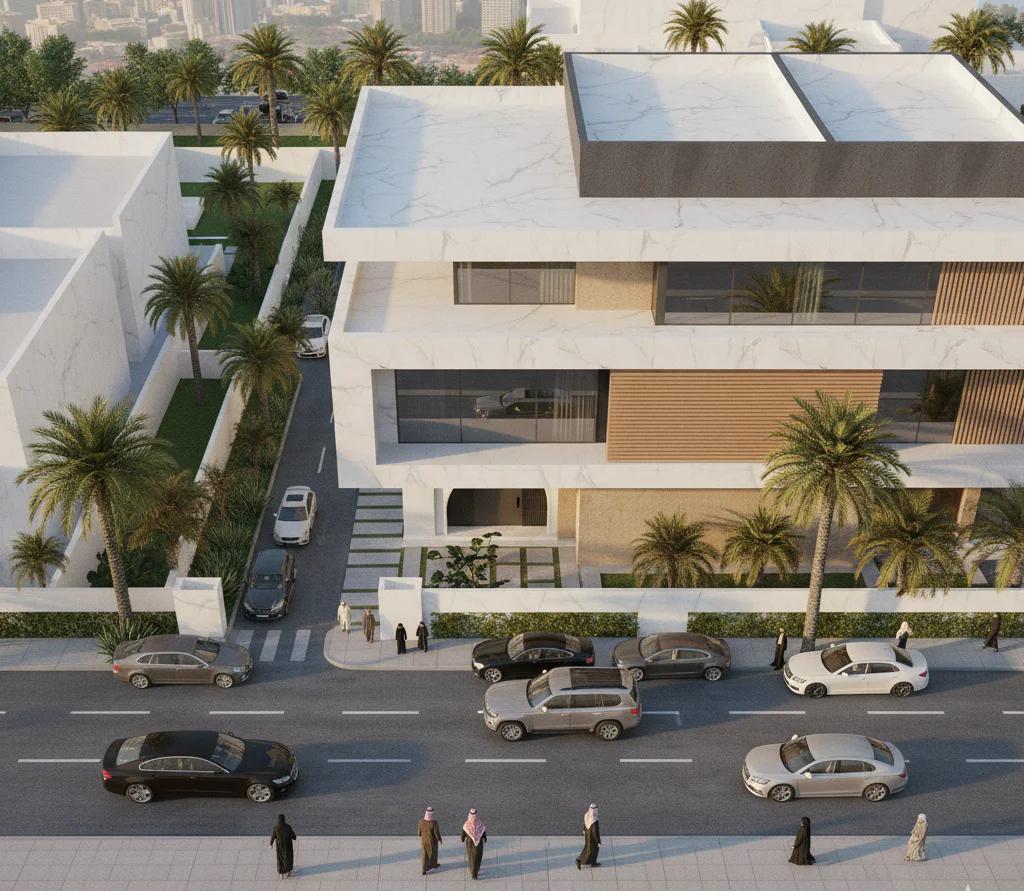 تصميم واجهة فيلا حديثة بالرياض